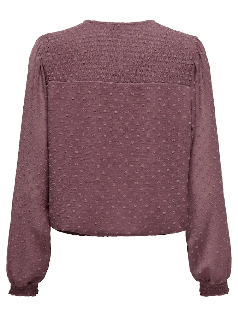ONLELMIRA LIFE NEW DOBBY L/S TOP NOOS rose brown