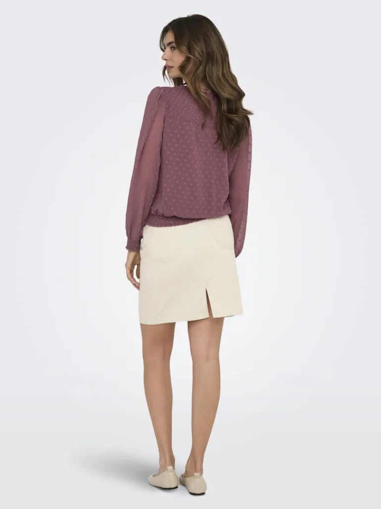 ONLELMIRA LIFE NEW DOBBY L/S TOP NOOS rose brown