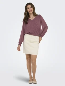 ONLELMIRA LIFE NEW DOBBY L/S TOP NOOS rose brown
