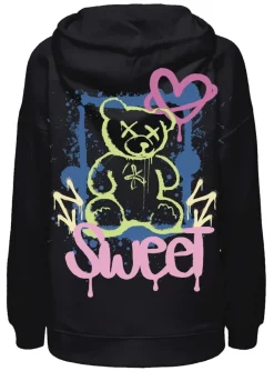 ONLELODIE L/S GRAFITTI HOOD BOX SWT black4