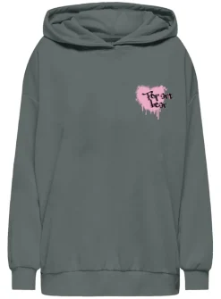 ONLELODIE L/S GRAFITTI HOOD BOX SWT balsam green