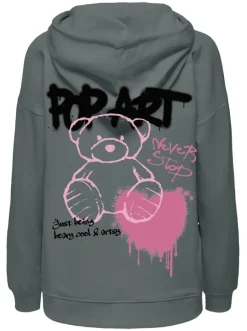 ONLELODIE L/S GRAFITTI HOOD BOX SWT balsam green