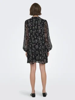 ONLEMILIE LIFE L/S SHORT DRESS WVN black