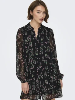 ONLEMILIE LIFE L/S SHORT DRESS WVN black
