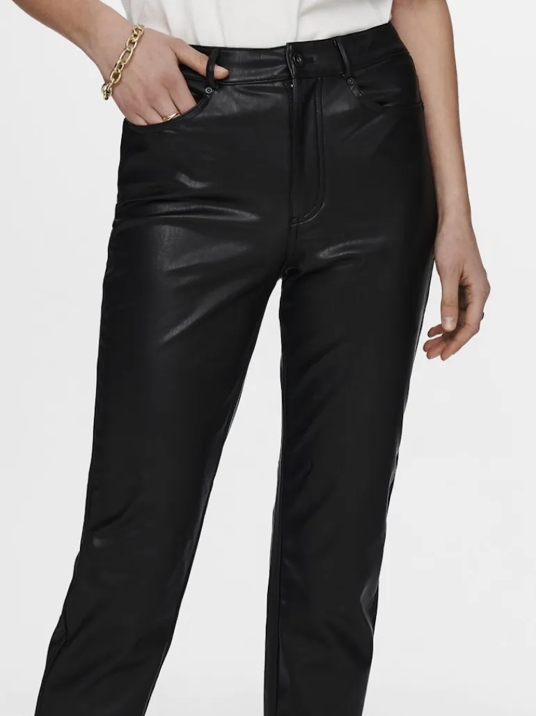 ONLEMILY HW ST ANK FAUX LEATHER PNT NOOS black