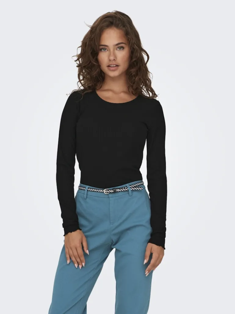 ONLEMMA L/S O-NECK SHORT TOP NOOS JRS black