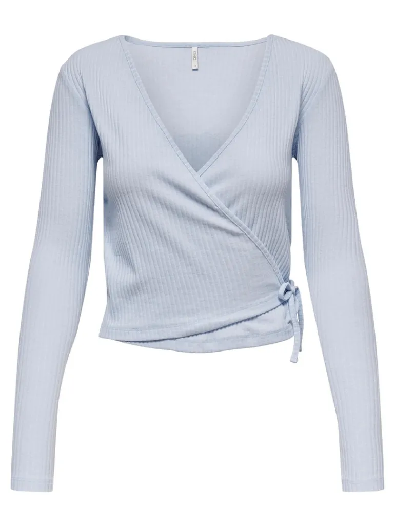 ONLEMMA L/S TIE WRAP TOP JRS halogen blue