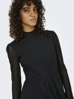 ONLERICA L/S HIGH NECK DRESS JRS NOOS black1