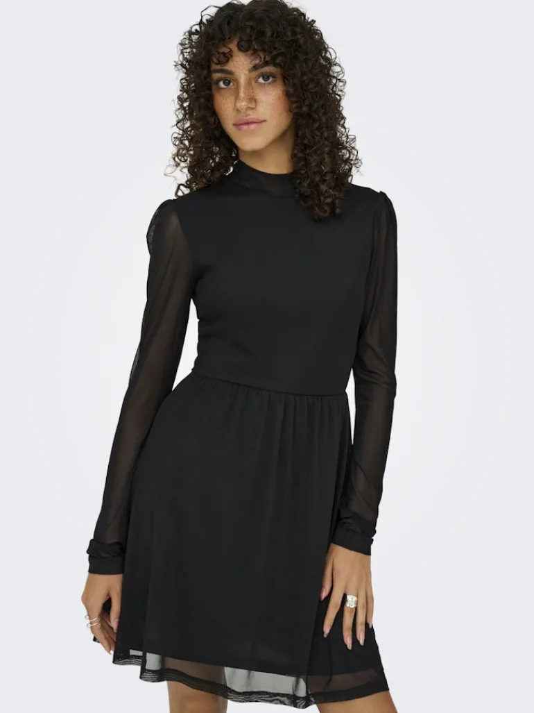 ONLERICA L/S HIGH NECK DRESS JRS NOOS black1