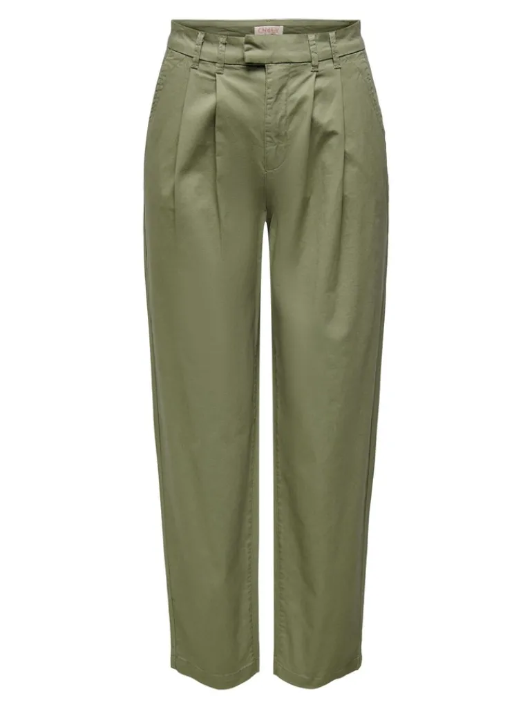 ONLEVELYN HW LOOSE PLEAT CHINO PNT aloe