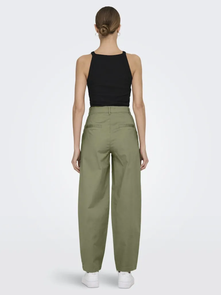 ONLEVELYN HW LOOSE PLEAT CHINO PNT aloe
