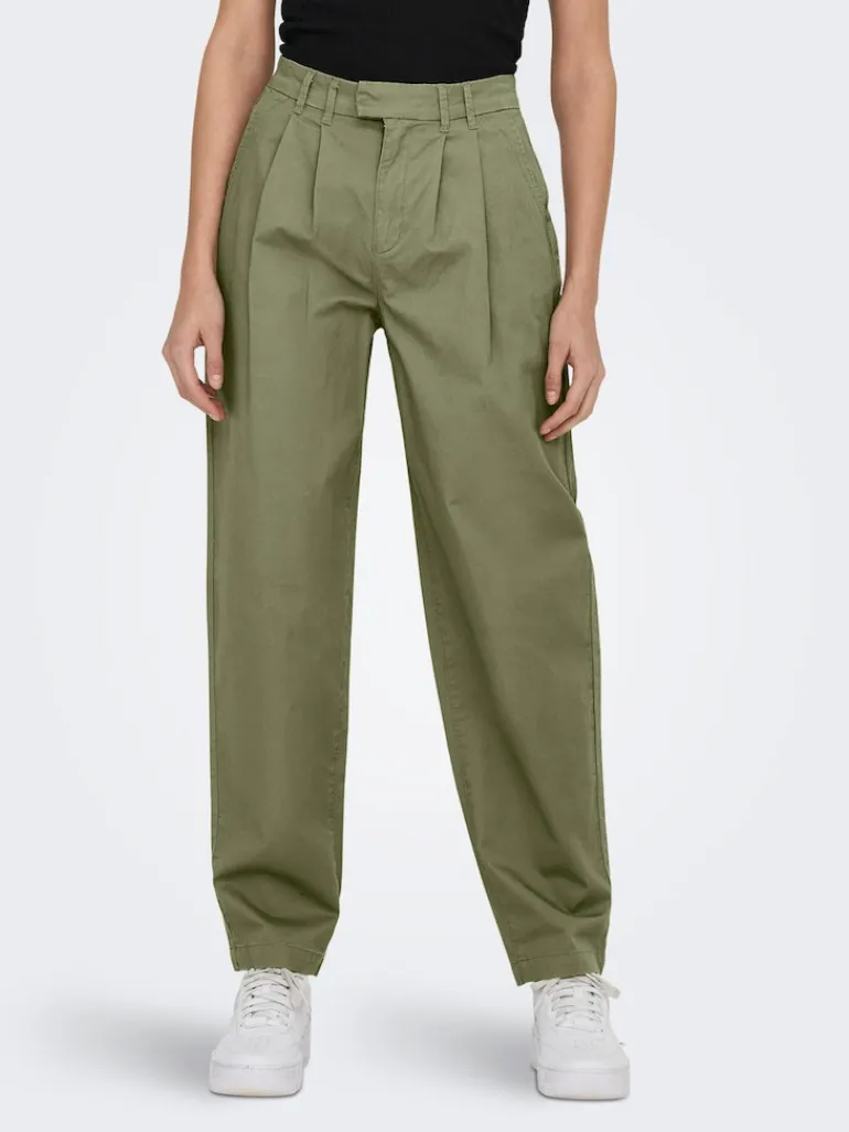 ONLEVELYN HW LOOSE PLEAT CHINO PNT aloe