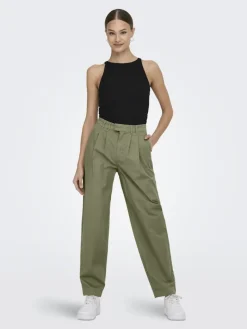ONLEVELYN HW LOOSE PLEAT CHINO PNT aloe