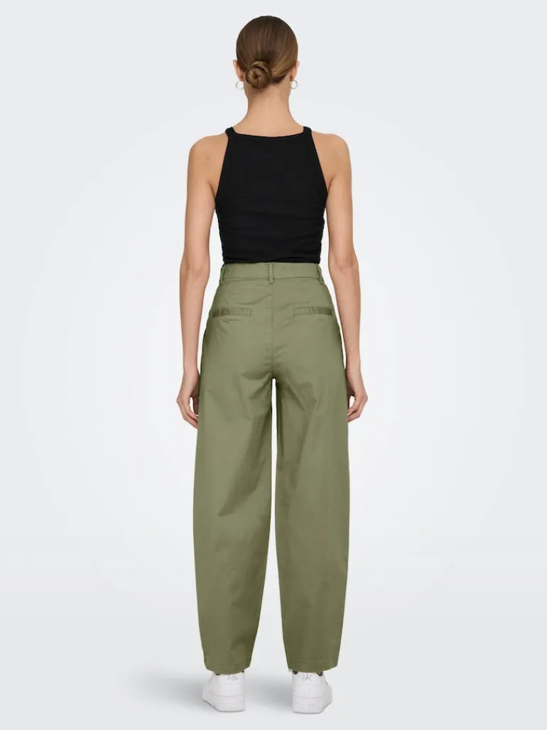 ONLEVELYN HW LOOSE PLEAT CHINO PNT aloe