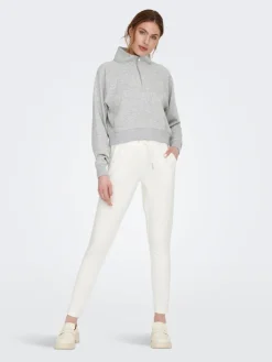ONLEVERY UNBRUSHED HALF ZIP SWEAT PNT light grey melange