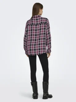 ONLEVIA CHECK L/S LOOSE SHIRT WVN tawny port