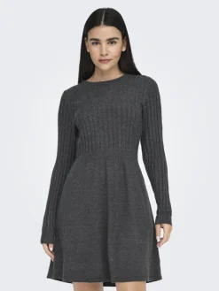 ONLFIA LS CABLE DRESS CS KNT dark grey melange
