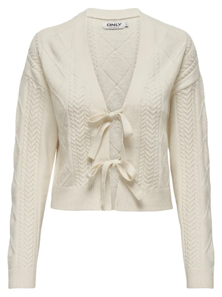 ONLFIA LS STRING CARDIGAN KNT NOOS whitecap gray