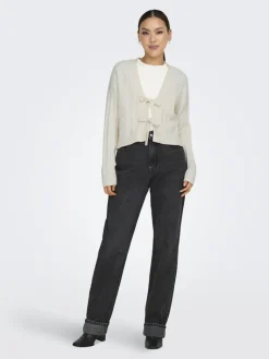 ONLFIA LS STRING CARDIGAN KNT NOOS whitecap gray