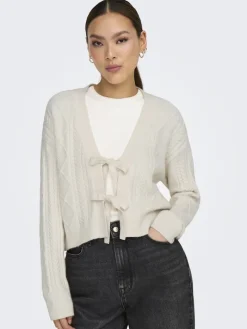 ONLFIA LS STRING CARDIGAN KNT NOOS whitecap gray