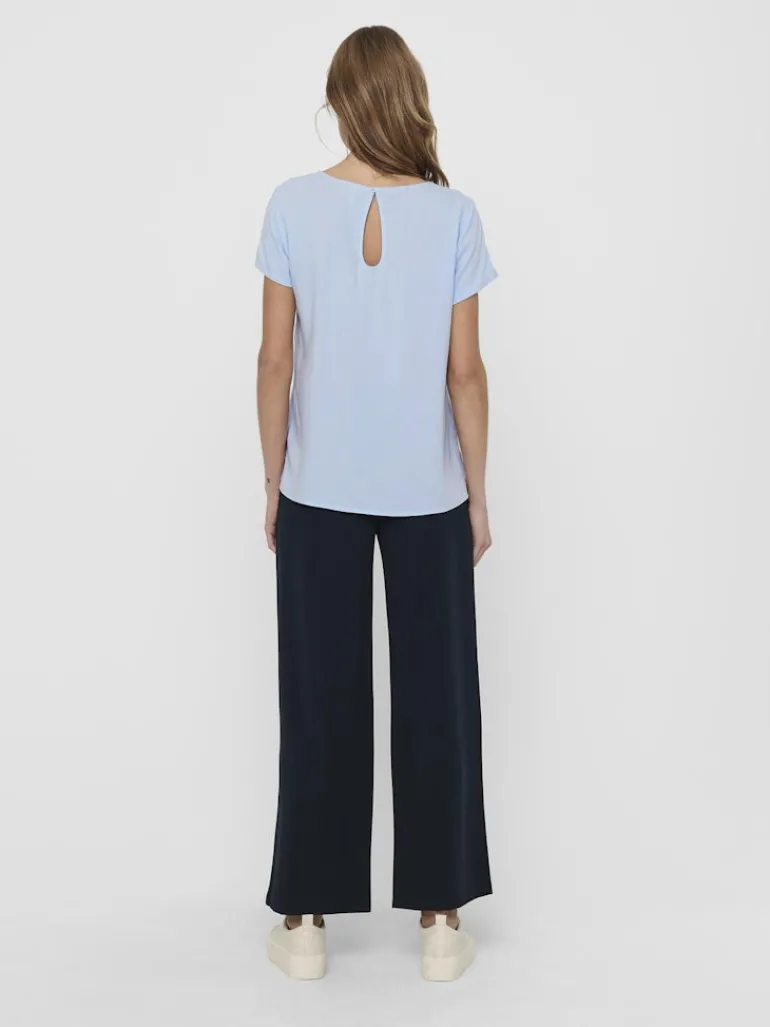 ONLFIRST ONE LIFE SS SOLID TOP WVN cashmere blue