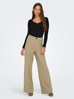 ONLFLAX HW STRAIGHT PANT TLR tannin