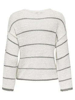 ONLGEENA 7/8 STRIPE O-NECK KNT NOOS cloud dancer1