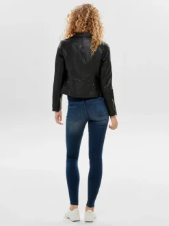 ONLGEMMA FAUX LEATHER BIKER OTW NOOS black