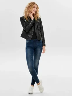 ONLGEMMA FAUX LEATHER BIKER OTW NOOS black