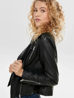 ONLGEMMA FAUX LEATHER BIKER OTW NOOS black