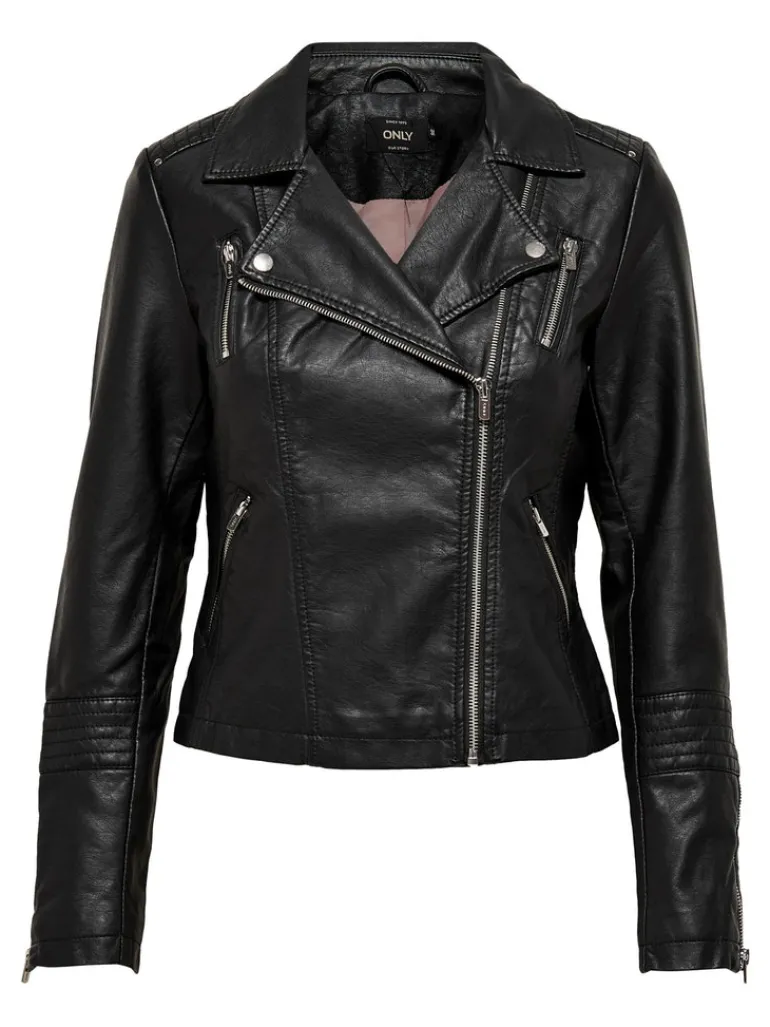 ONLGEMMA FAUX LEATHER BIKER OTW NOOS black