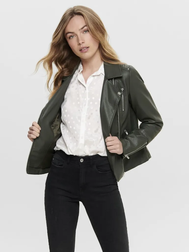 ONLGEMMA FAUX LEATHER BIKER OTW NOOS beluga