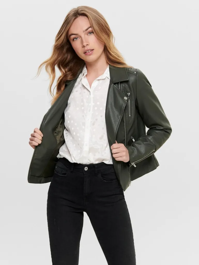 ONLGEMMA FAUX LEATHER BIKER OTW NOOS beluga