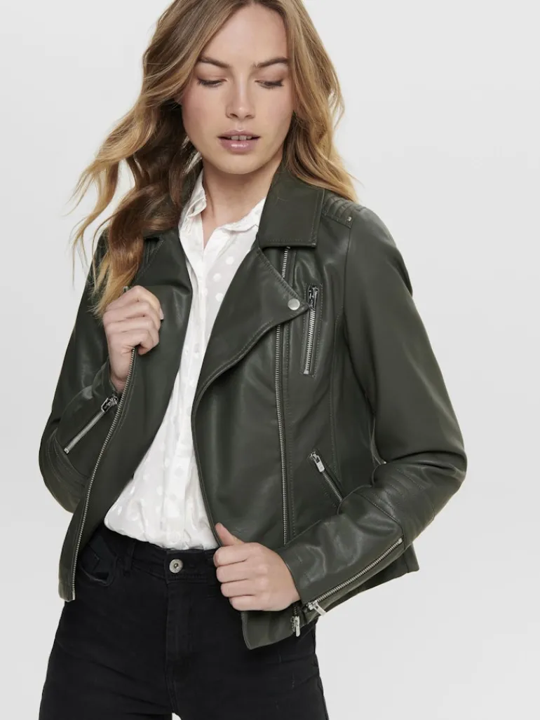 ONLGEMMA FAUX LEATHER BIKER OTW NOOS beluga