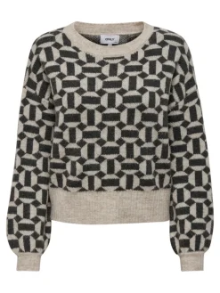 ONLGEO LIFE L/S PULLOVER KNT NOOS oatmeal