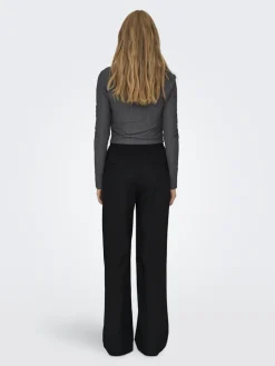 ONLGINNY HW WIDE PULL-UP PANT OY PNT black