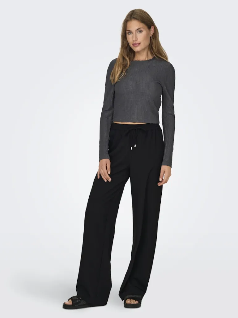 ONLGINNY HW WIDE PULL-UP PANT OY PNT black