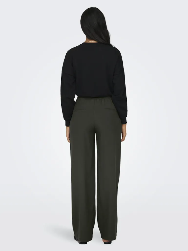 ONLGINNY HW WIDE PULL-UP PANT OY PNT black olive