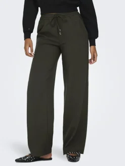 ONLGINNY HW WIDE PULL-UP PANT OY PNT black olive
