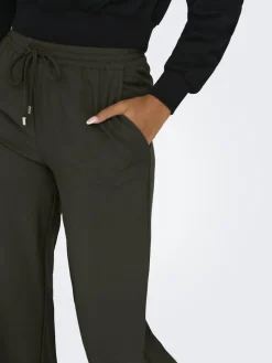 ONLGINNY HW WIDE PULL-UP PANT OY PNT black olive