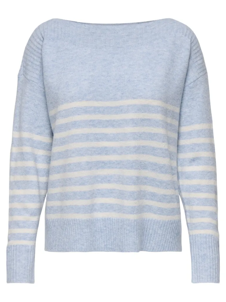 ONLGLORY LIFE LS BOATNECK KNT soft chambray