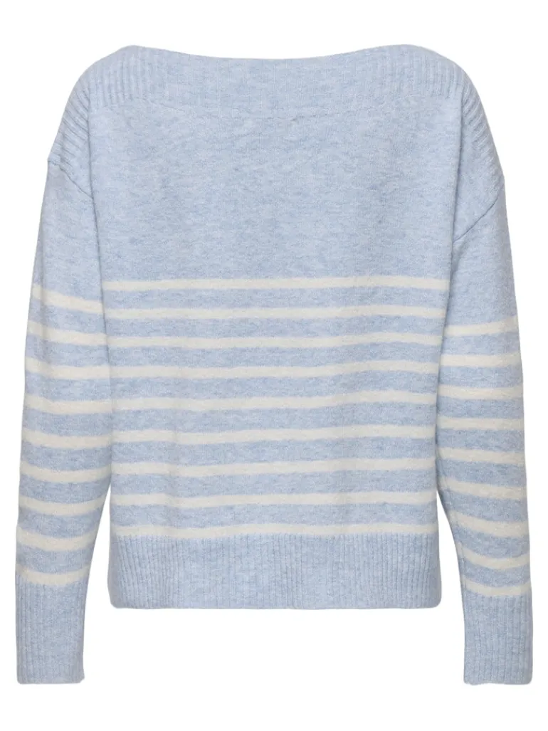 ONLGLORY LIFE LS BOATNECK KNT soft chambray