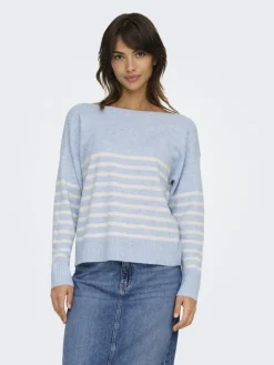 ONLGLORY LIFE LS BOATNECK KNT soft chambray
