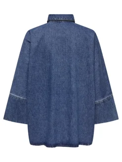 ONLGRACE 3/4 DNM SHIRT CRO NOOS medium blue denim