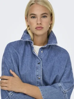 ONLGRACE 3/4 DNM SHIRT CRO NOOS medium blue denim
