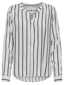 ONLGUSTA LIFE L/S SHIRT PTM cloud dancer-night sky ocean s