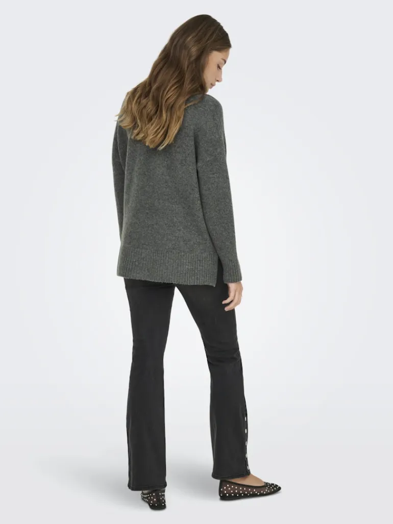 ONLHAZEL LS HIGHNECK OVERS RP KNT balsam green