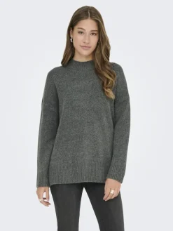 ONLHAZEL LS HIGHNECK OVERS RP KNT balsam green