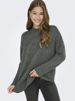 ONLHAZEL LS HIGHNECK OVERS RP KNT balsam green