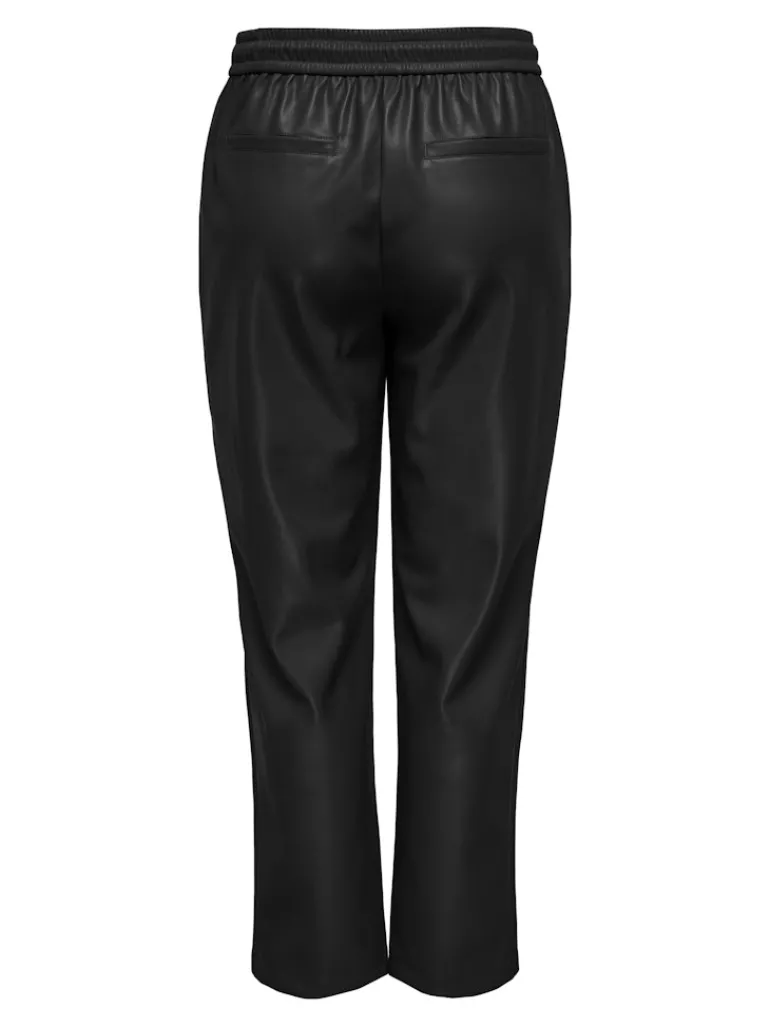 ONLHERO MW FAUX LEATHER PULL-UP PANT PNT black